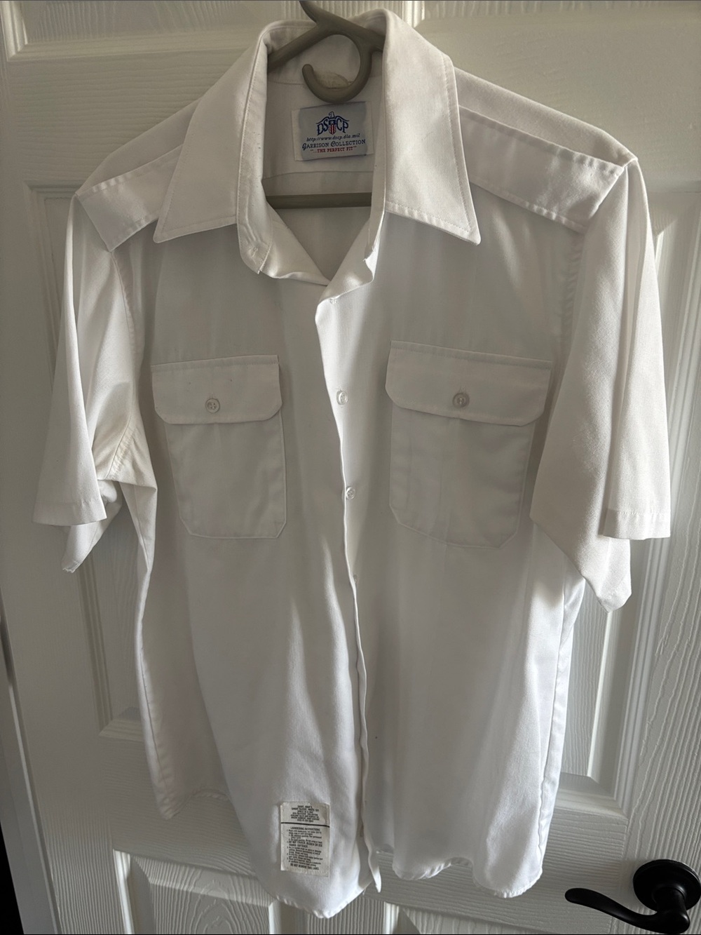 Army White Short-Sleeve Button Down